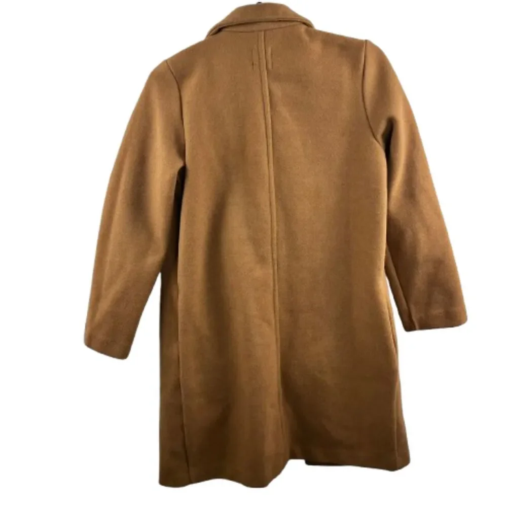 ZARA Women's Camel Classic Minimalist Tan Longline Coat Size S